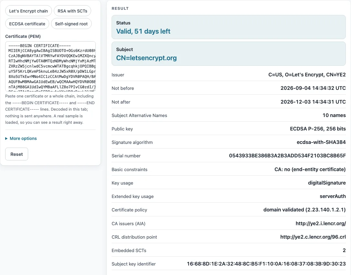 Ssl certificate decoder example